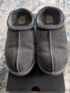 Men’s UGG Tasman Gray Suede Leather Slippers
